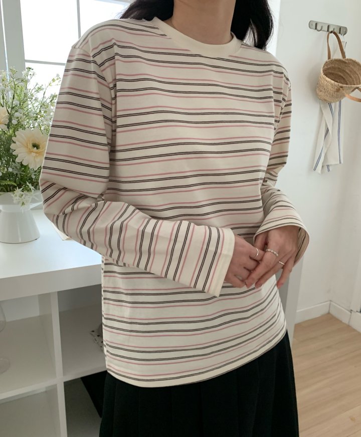 Allu - Korean Women Fashion - #womensfashion - French Stripe Tee - 2