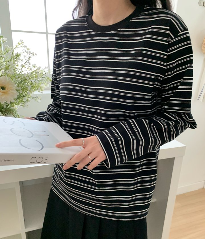 Allu - Korean Women Fashion - #womensfashion - French Stripe Tee - 6