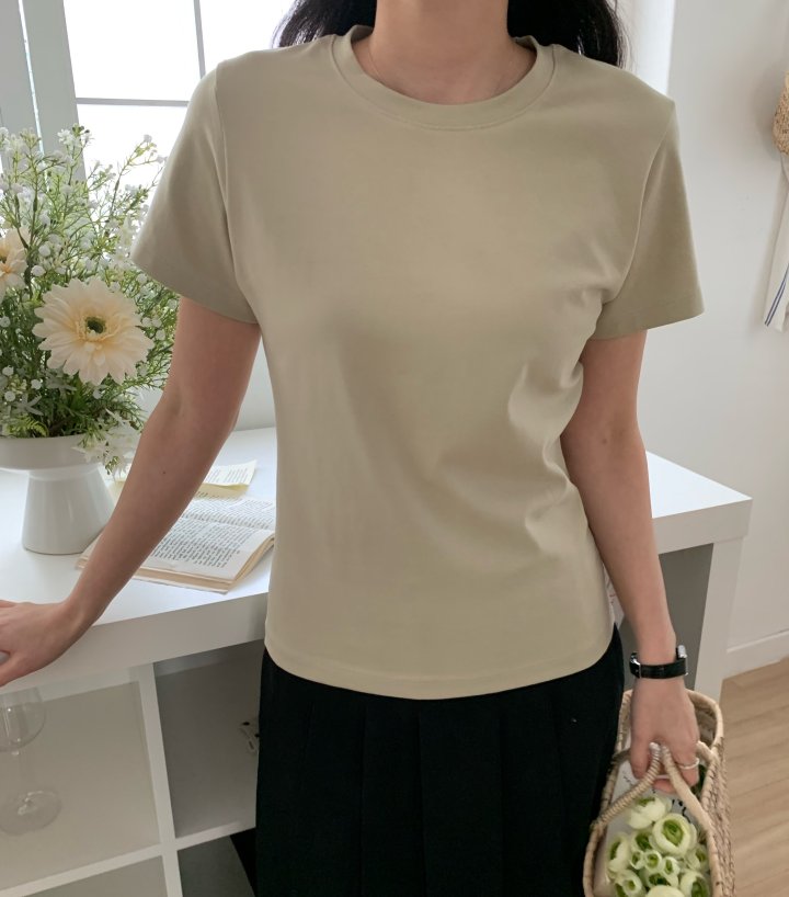 Allu - Korean Women Fashion - #womensfashion - Noodle Span Short Sleeve Tee - 11