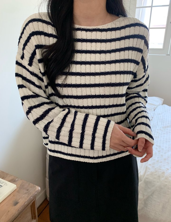 Allu - Korean Women Fashion - #womensfashion - Vivi Stripe Knit - 11