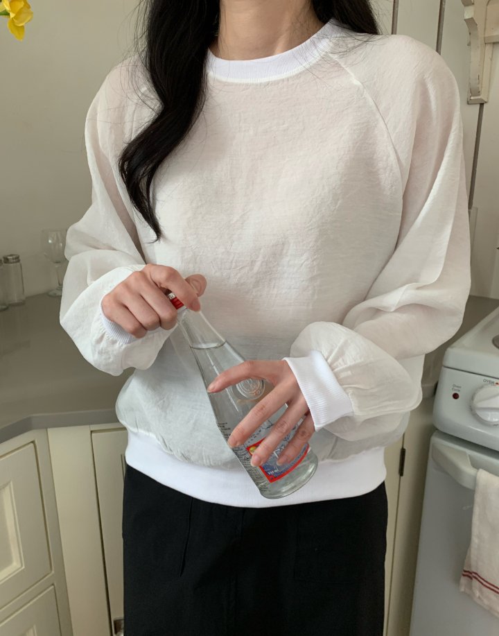 Allu - Korean Women Fashion - #womensfashion - Raglan Sweatshirt Blouse - 9