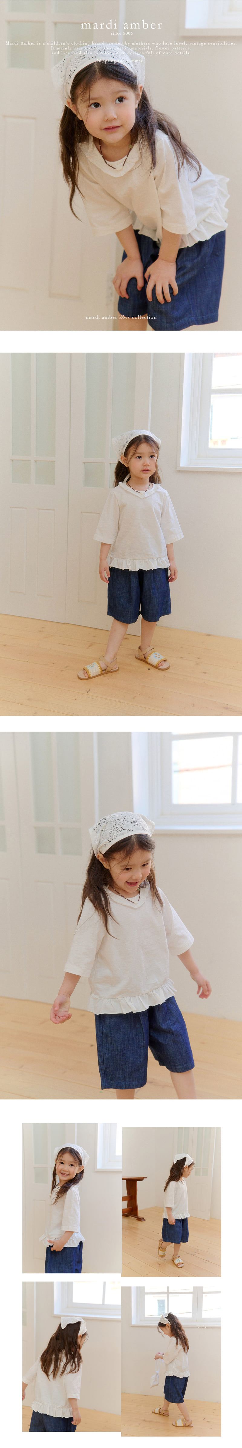 Amber - Korean Children Fashion - #designkidswear - Slub Frill Tee - 2