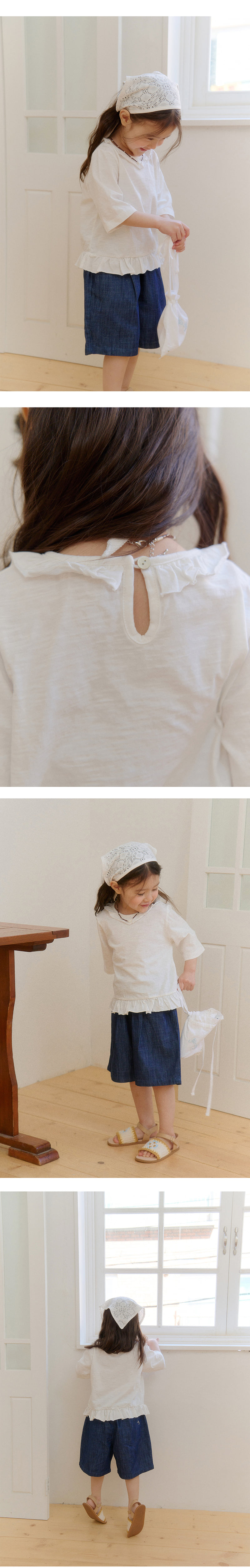 Amber - Korean Children Fashion - #discoveringself - Slub Frill Tee - 3