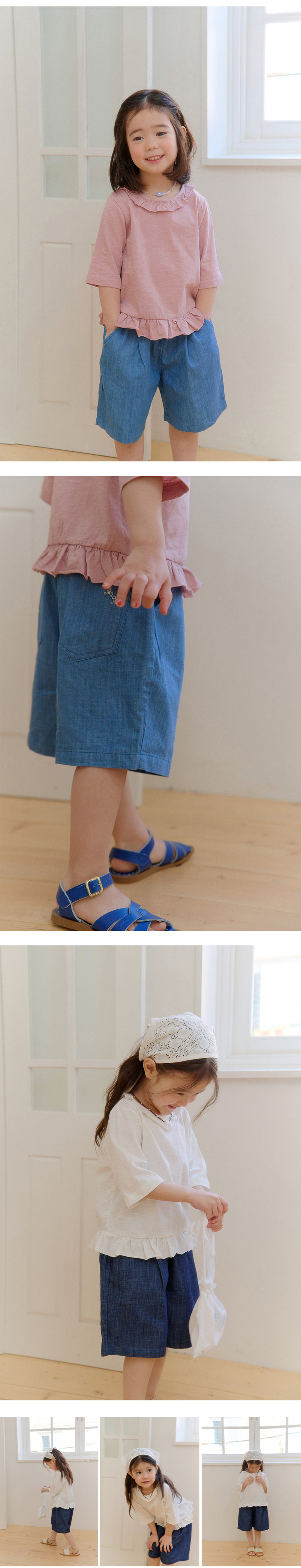 Amber - Korean Children Fashion - #fashionkids - Bermuda Denim Pants - 3