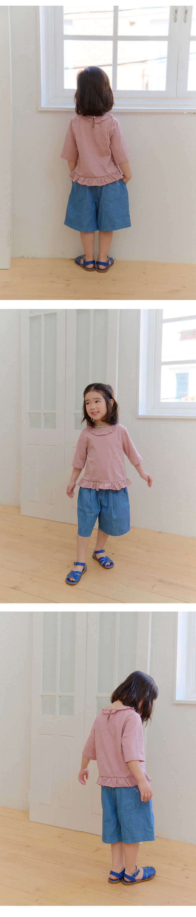 Amber - Korean Children Fashion - #kidsshorts - Slub Frill Tee - 5