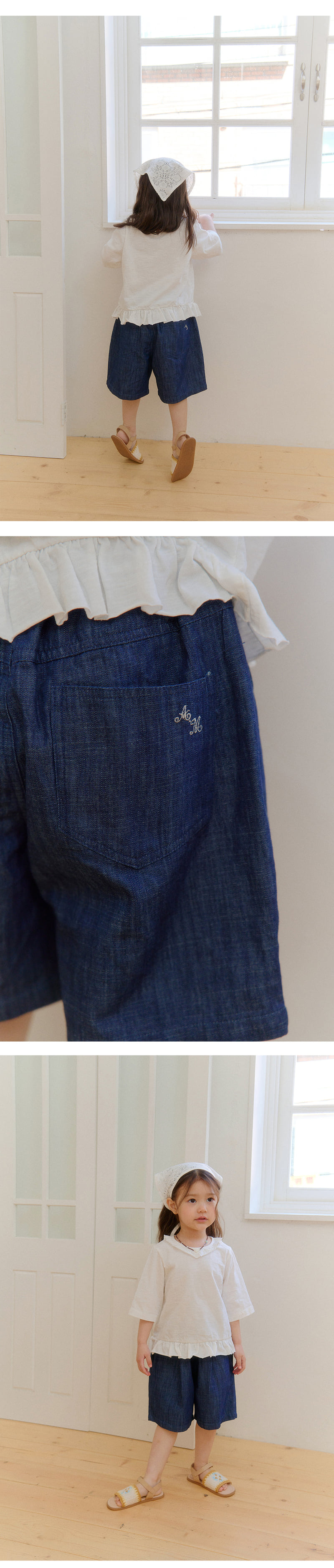 Amber - Korean Children Fashion - #fashionkids - Bermuda Denim Pants - 4