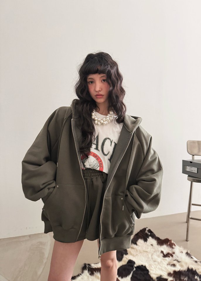 Amood - Korean Women Fashion - #momslook - Terry Cushion Zip-Up Set - 4