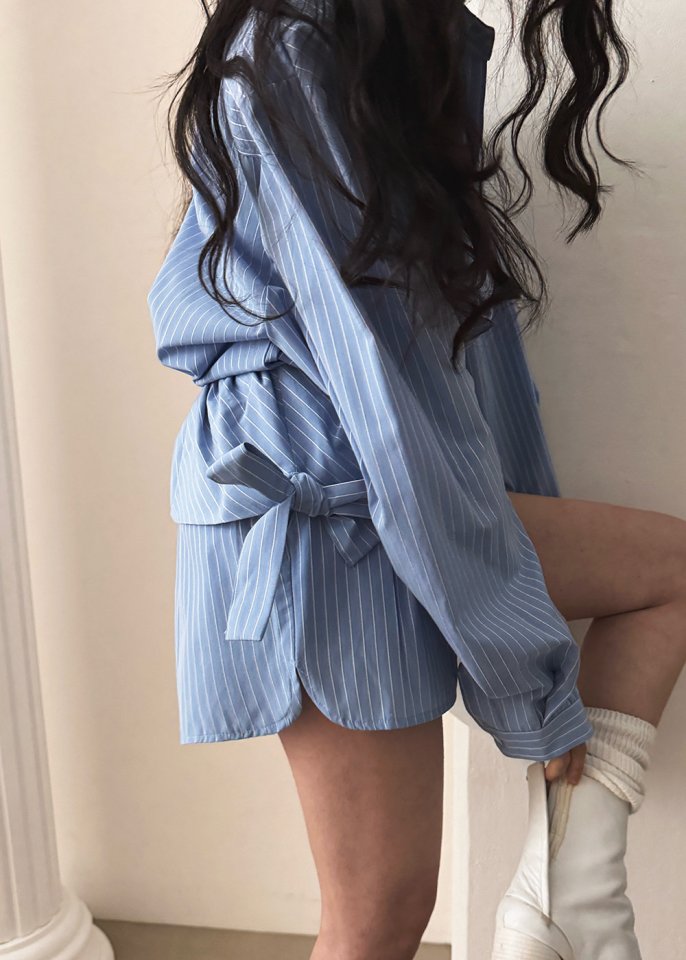 Amood - Korean Women Fashion - #momslook - Fine Stripe Set - 9