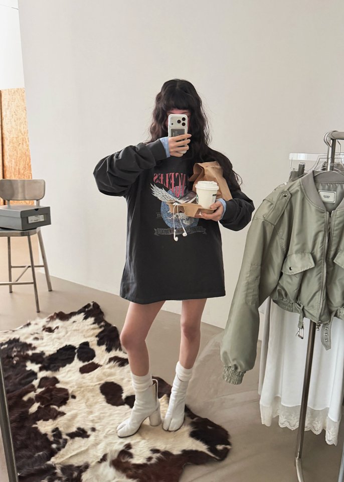 Amood - Korean Women Fashion - #momslook - Eagle Print Tee - 8