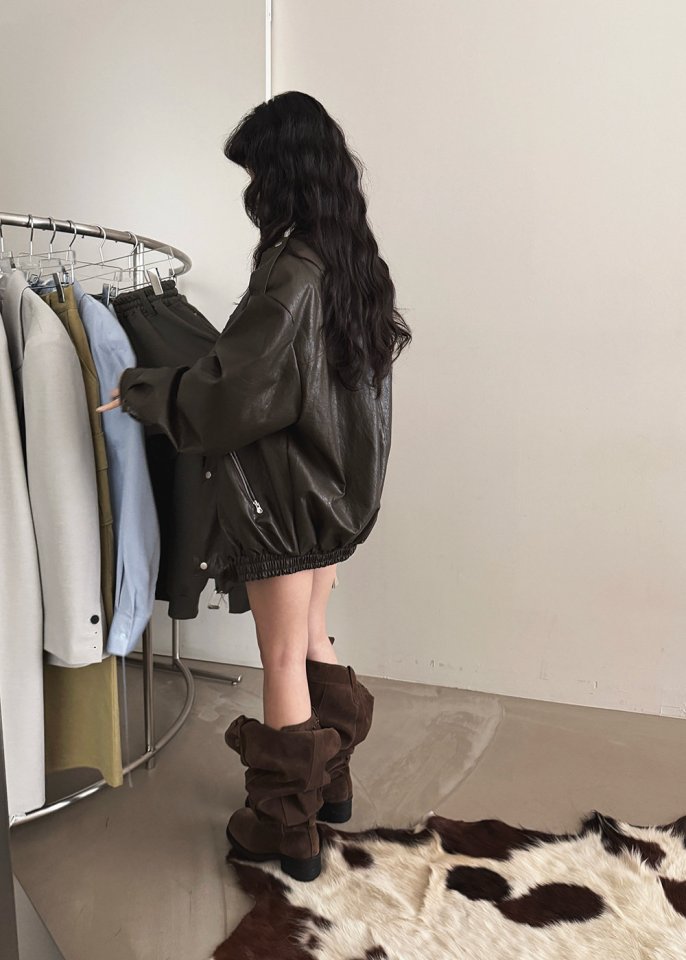 Amood - Korean Women Fashion - #momslook - Belted Rider Jacket - 6