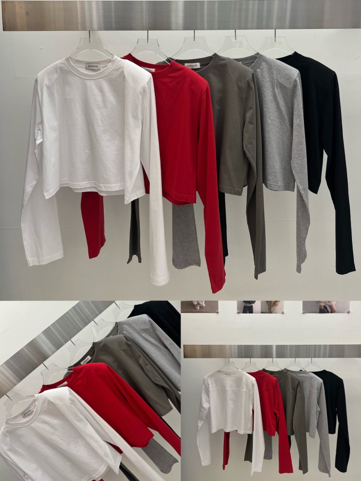 Amood - Korean Women Fashion - #restrostyle - Vanilla Cropped Tee - 6