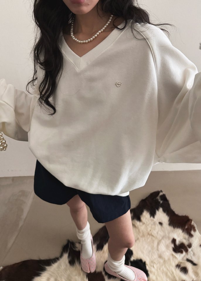 Amood - Korean Women Fashion - #romanticstyle - Double V Sweatshirt - 3