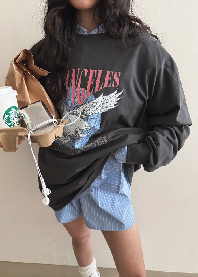 Amood - Korean Women Fashion - #shopsmall - Eagle Print Tee - 5