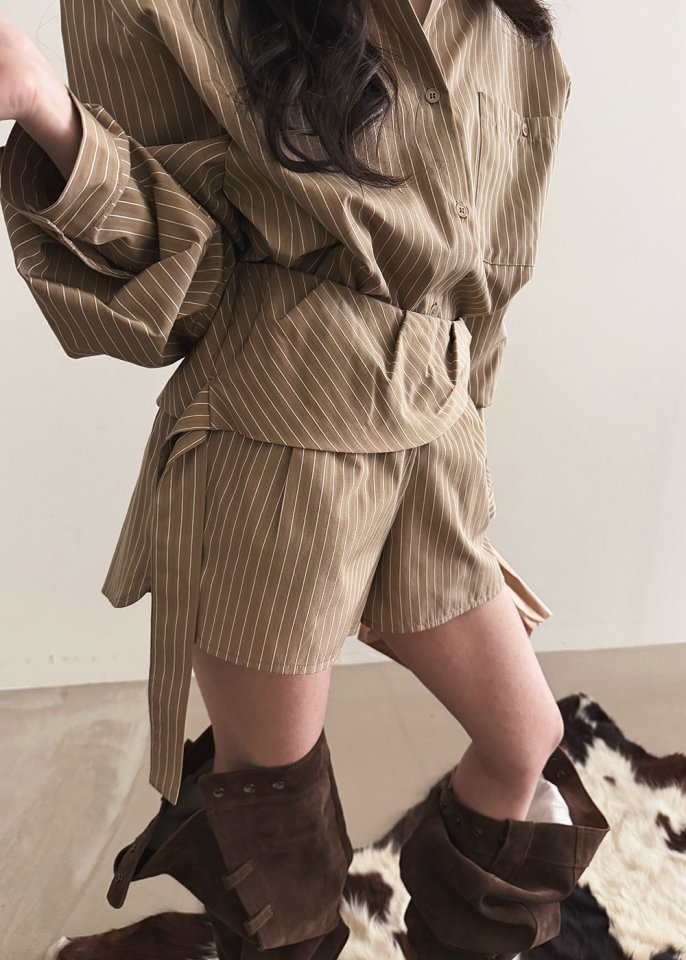 Amood - Korean Women Fashion - #thatsdarling - Fine Stripe Set - 3