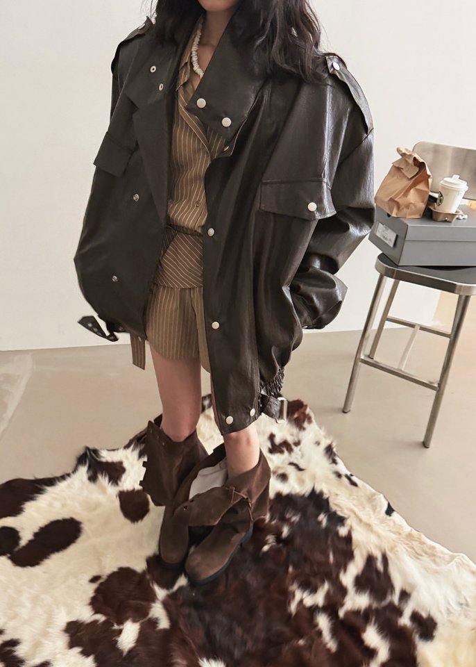Amood - Korean Women Fashion - #thatsdarling - Belted Rider Jacket - 2