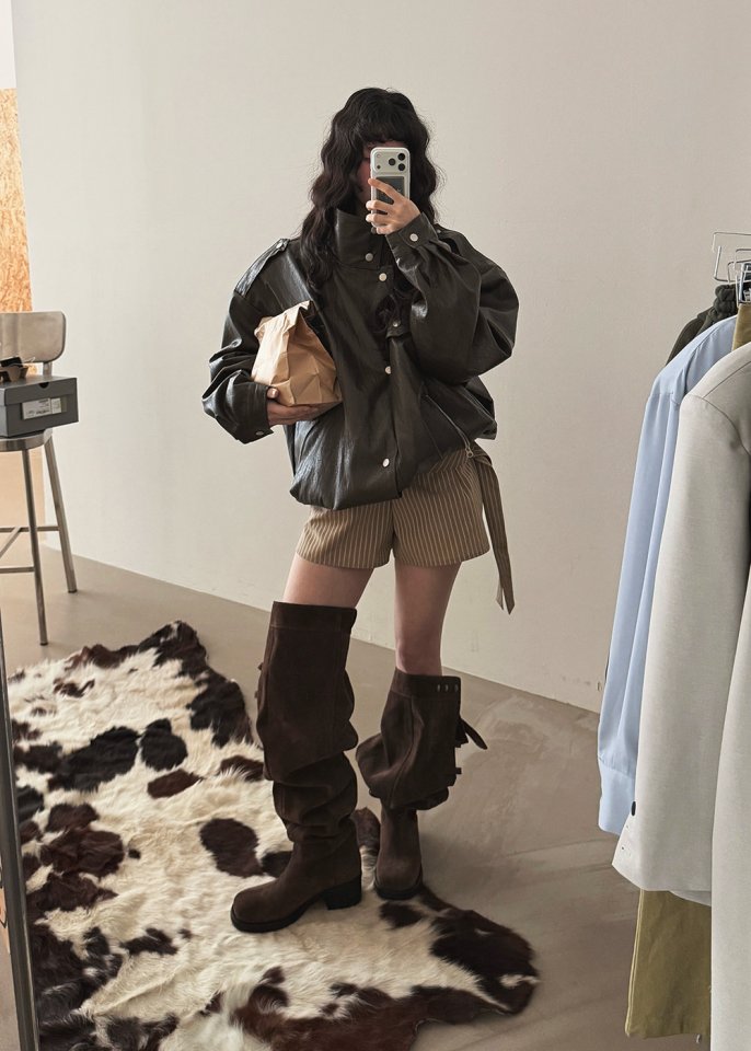 Amood - Korean Women Fashion - #womensfashion - Belted Rider Jacket - 9