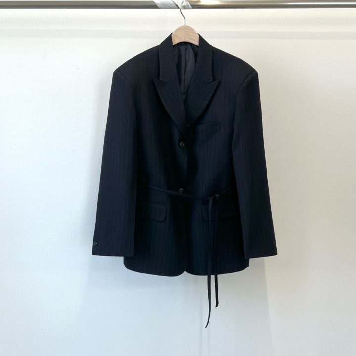 Another Avenue - Korean Women Fashion - #pursuepretty - Stripe Belt Jacket - 4