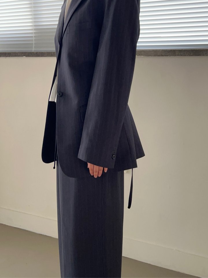 Another Avenue - Korean Women Fashion - #romanticstyle - Stripe Belt Jacket - 5