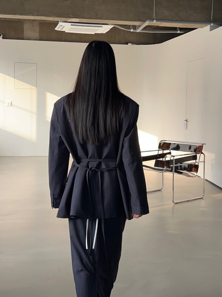 Another Avenue - Korean Women Fashion - #shopsmall - Stripe Belt Jacket - 6