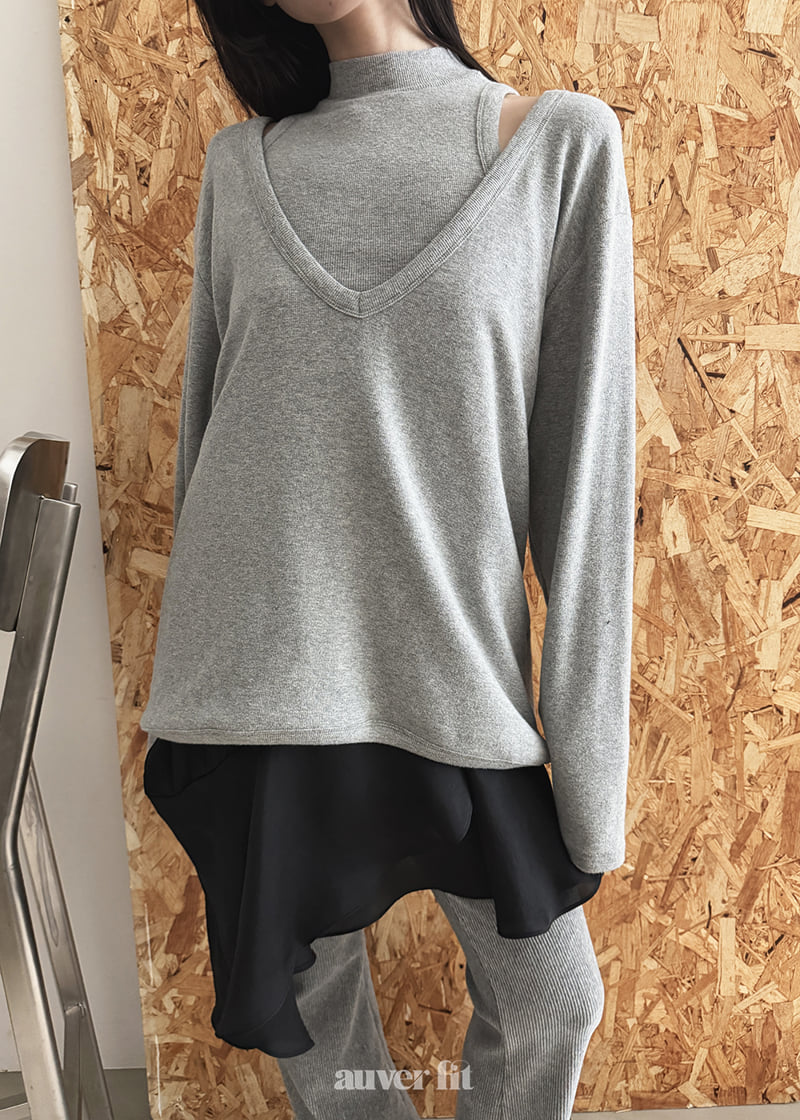 Auver_Fit - Korean Women Fashion - #thelittlethings - V-Neck Layered Tee - 4