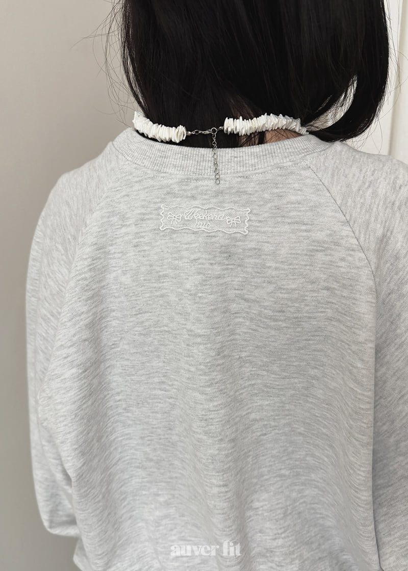 Auver_Fit - Korean Women Fashion - #momslook - Wappen Lace Raglan Sweatshirt - 8