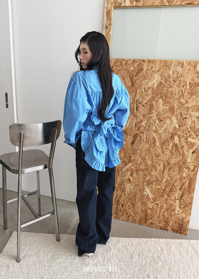 Auver_Fit - Korean Women Fashion - #momslook - Side Frill Blouse - 11
