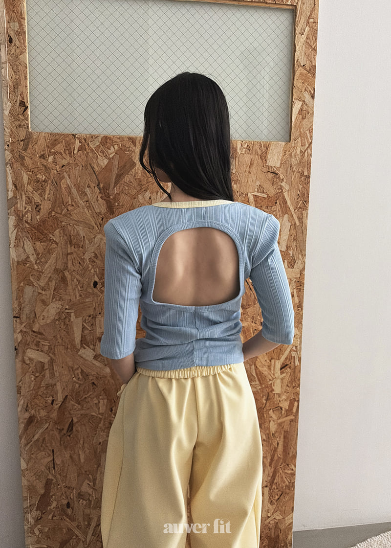 Auver_Fit - Korean Women Fashion - #momslook - Back Full Moon Tee - 2