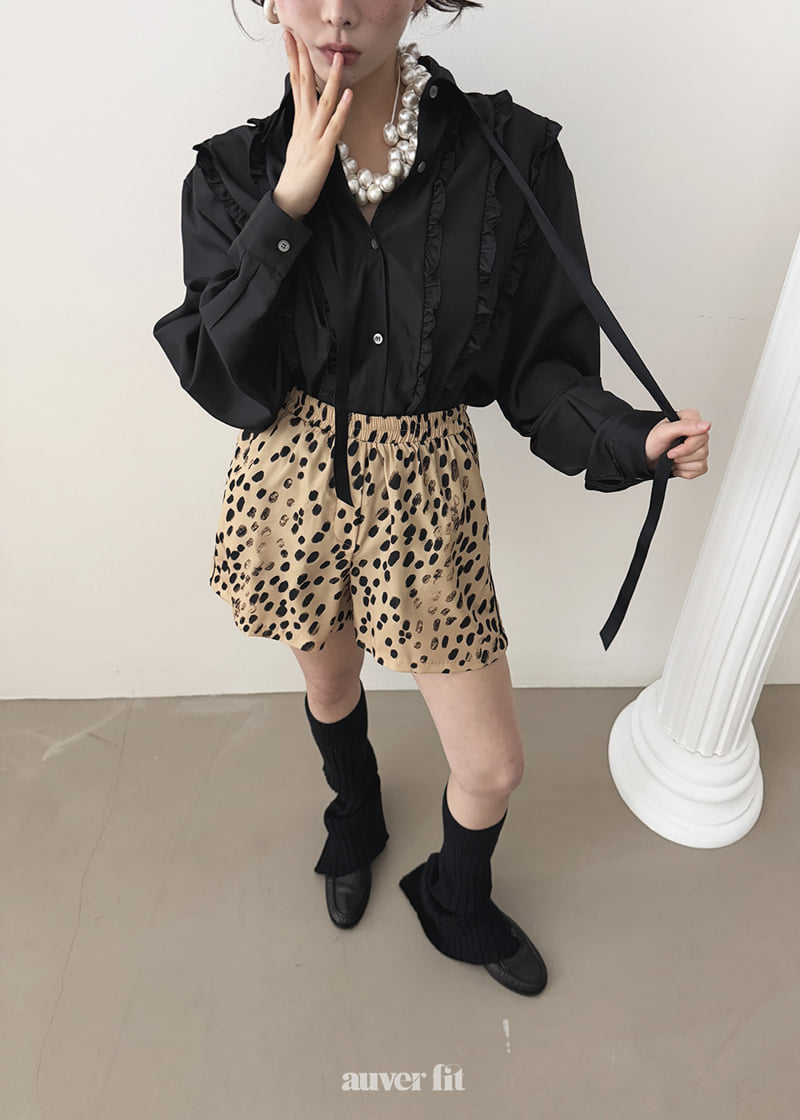 Auver_Fit - Korean Women Fashion - #momslook - Ribbon Frill Blouse