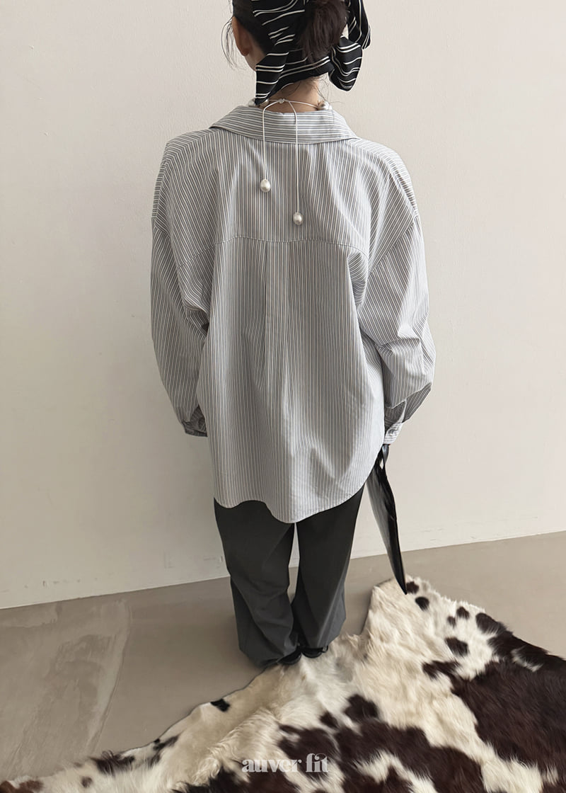 Auver_Fit - Korean Women Fashion - #momslook - Stripe Double Pocket Shirt - 7