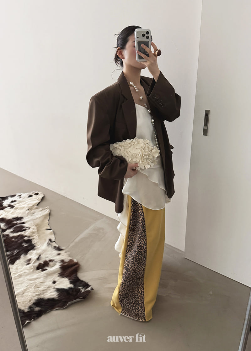 Auver_Fit - Korean Women Fashion - #momslook - Leopard Contrast Training Pants - 5
