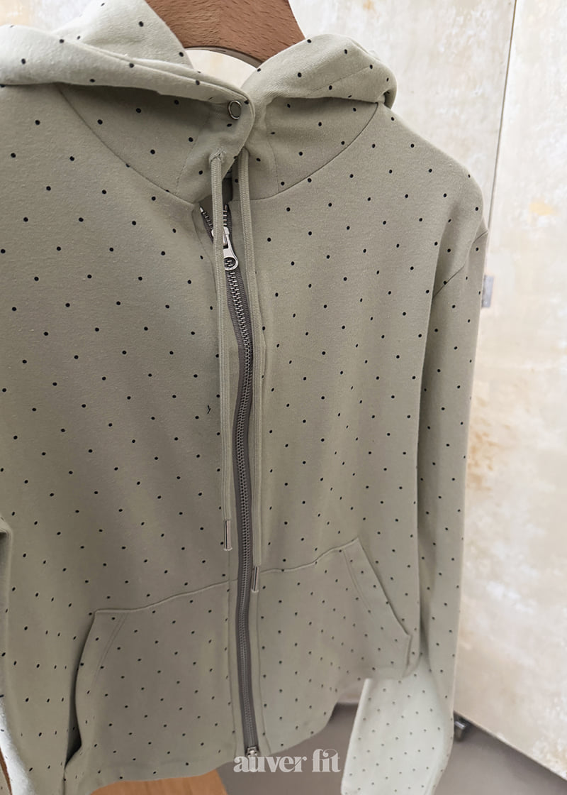 Auver_Fit - Korean Women Fashion - #momslook - Dot Hood Jumper - 7