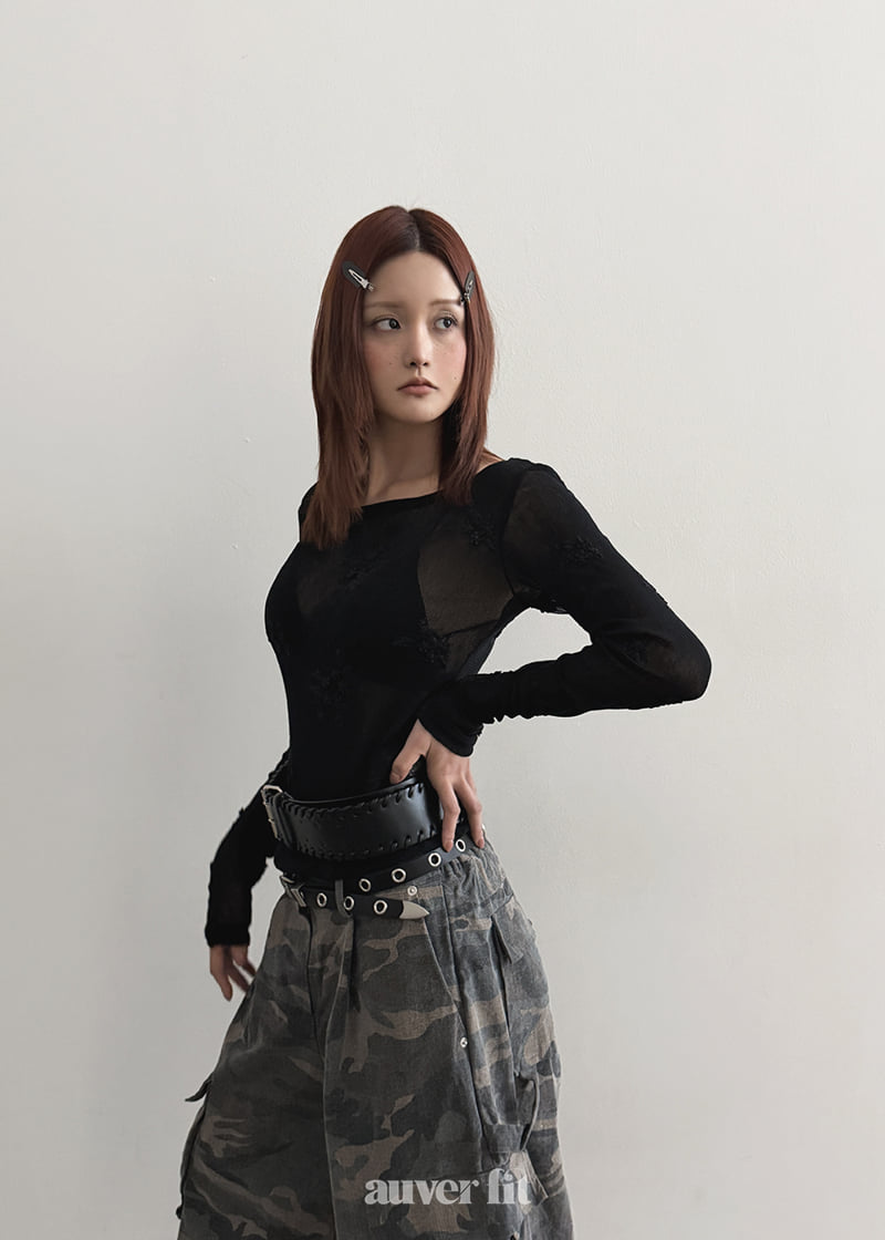 Auver_Fit - Korean Women Fashion - #momslook - Motif Off-Shoulder Tee - 3