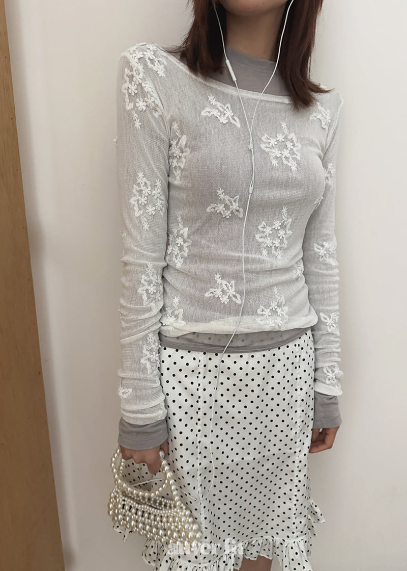 Auver_Fit - Korean Women Fashion - #momslook - Motif Off-Shoulder Tee - 7