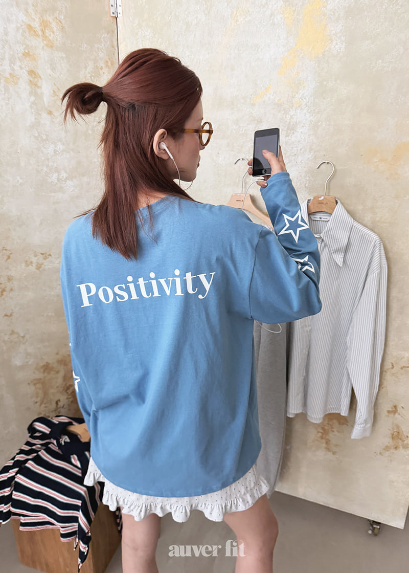 Auver_Fit - Korean Women Fashion - #momslook - Star Long Sleeve Tee