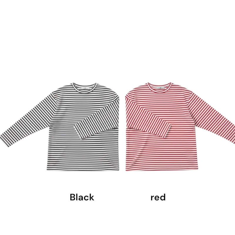 Auver_Fit - Korean Women Fashion - #momslook - Striped Long Sleeve Tee - 12