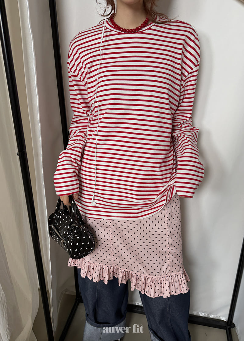 Auver_Fit - Korean Women Fashion - #momslook - Striped Long Sleeve Tee - 6