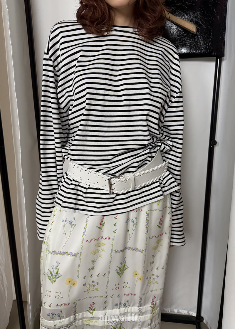 Auver_Fit - Korean Women Fashion - #momslook - Striped Long Sleeve Tee - 8
