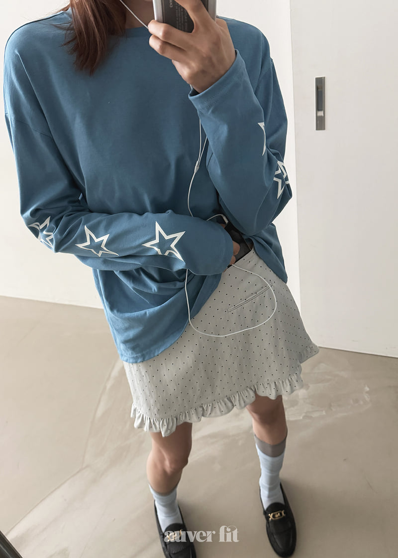 Auver_Fit - Korean Women Fashion - #pursuepretty - Star Long Sleeve Tee - 7