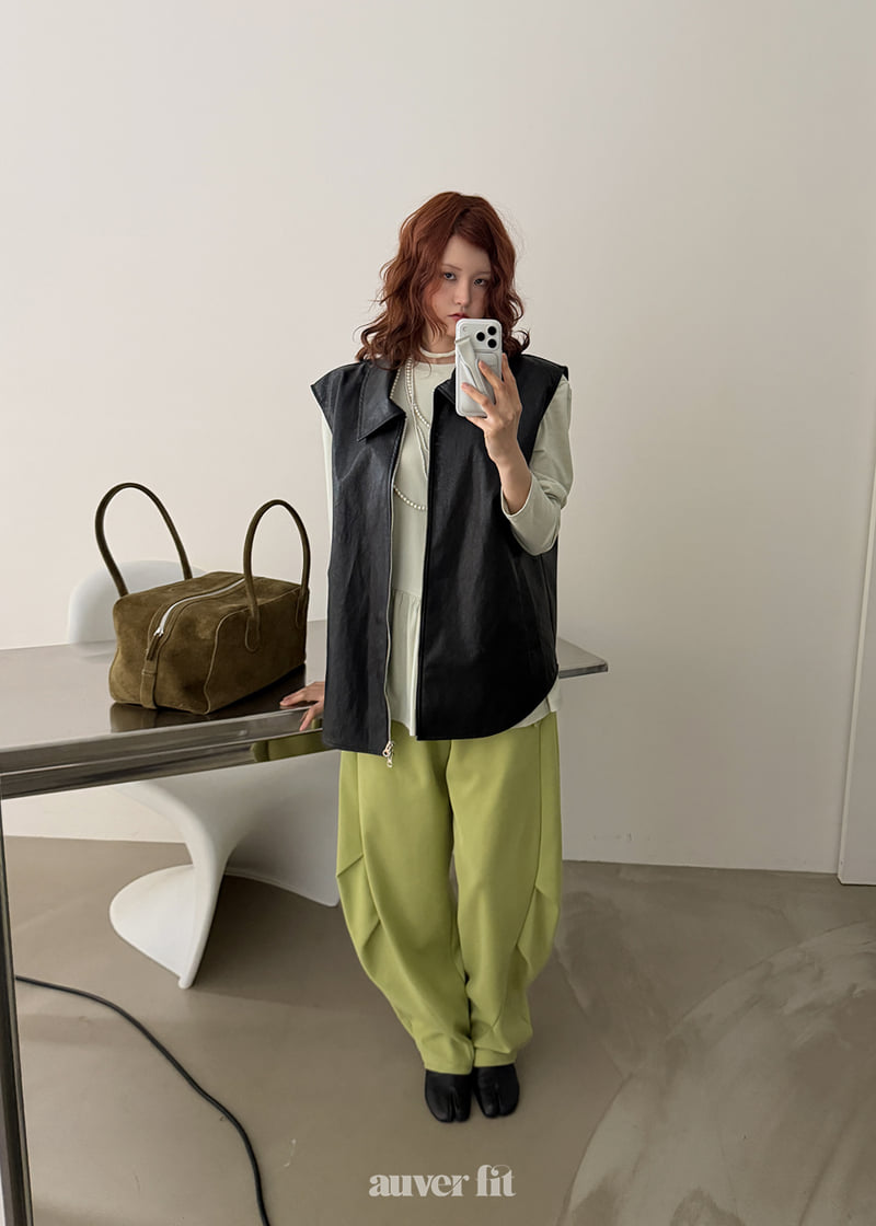 Auver_Fit - Korean Women Fashion - #pursuepretty - Glossy Shirt Vest - 2
