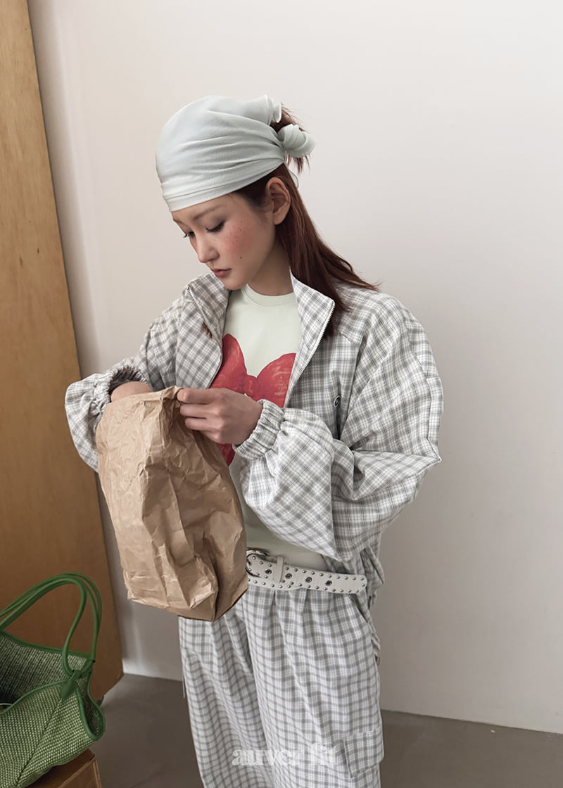 Auver_Fit - Korean Women Fashion - #restrostyle - Check Track Zip-Up - 9