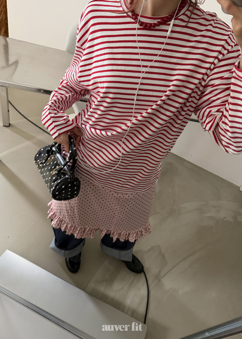 Auver_Fit - Korean Women Fashion - #restrostyle - Striped Long Sleeve Tee