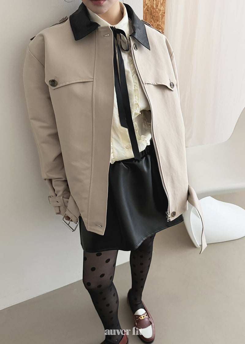 Auver_Fit - Korean Women Fashion - #restrostyle - Trench Contrast Jumper - 4