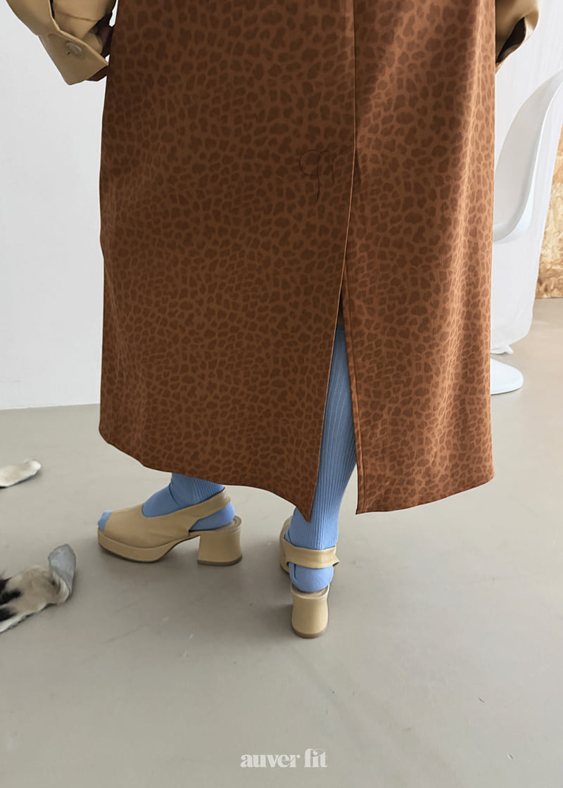 Auver_Fit - Korean Women Fashion - #romanticstyle - Leopard Nubuck Skirt - 7
