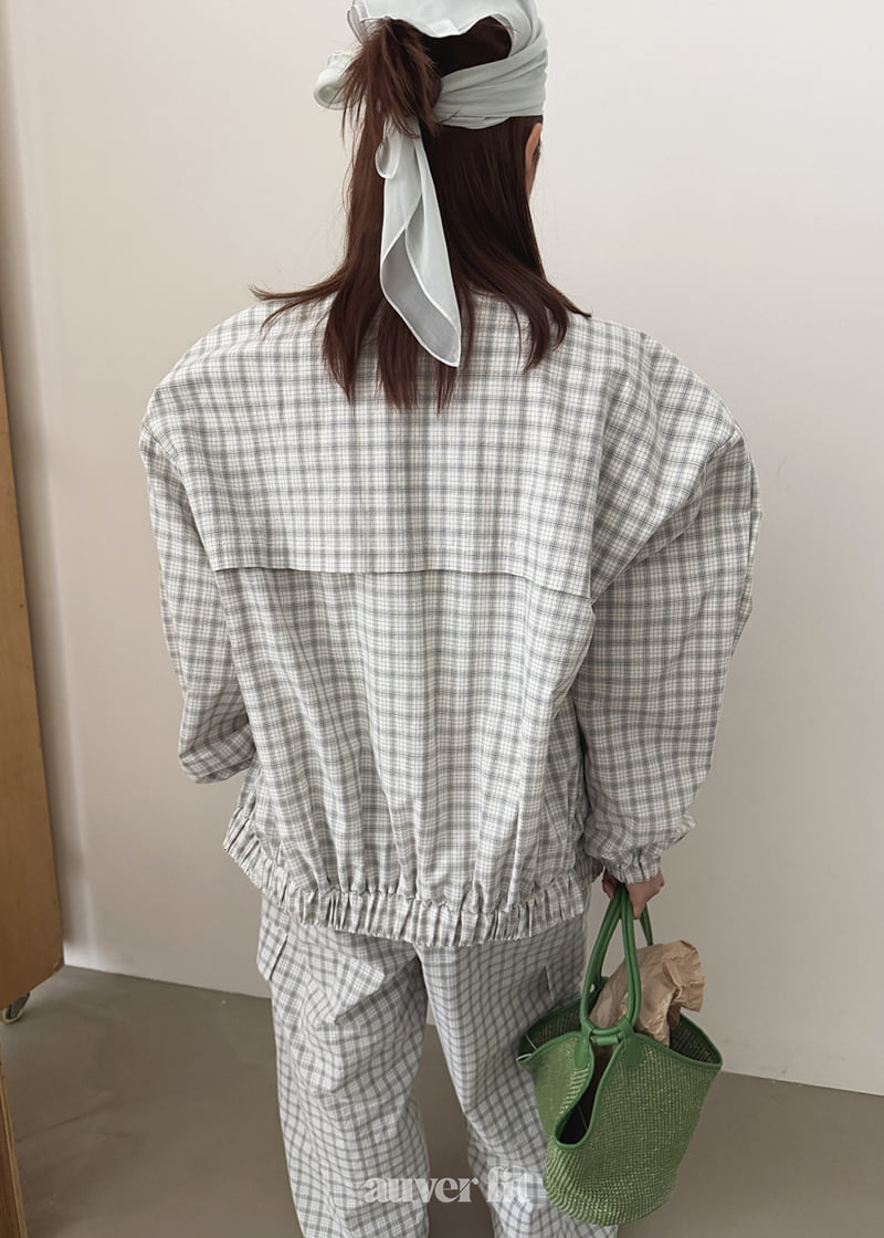 Auver_Fit - Korean Women Fashion - #romanticstyle - Check Track Zip-Up - 10