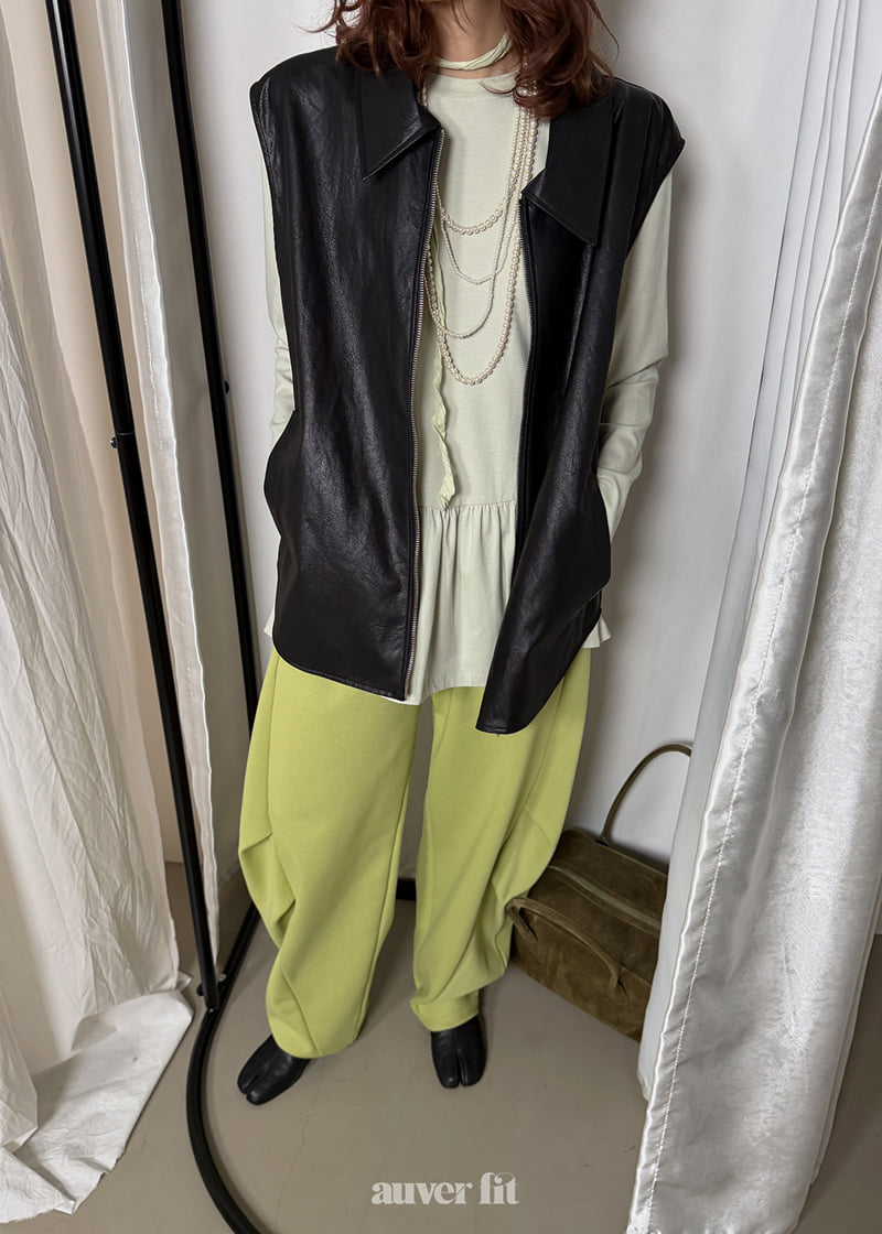 Auver_Fit - Korean Women Fashion - #restrostyle - Glossy Shirt Vest - 4