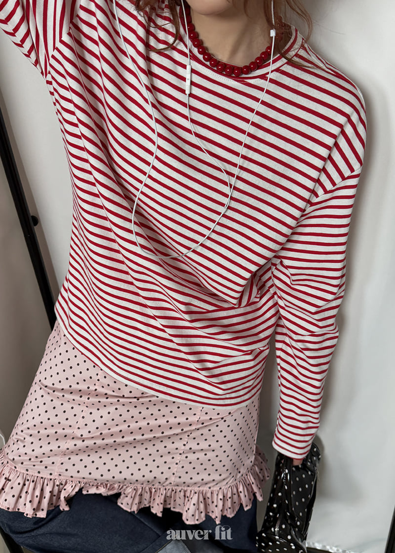 Auver_Fit - Korean Women Fashion - #shopsmall - Striped Long Sleeve Tee - 3