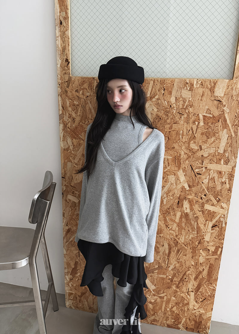 Auver_Fit - Korean Women Fashion - #thatsdarling - V-Neck Layered Tee - 2