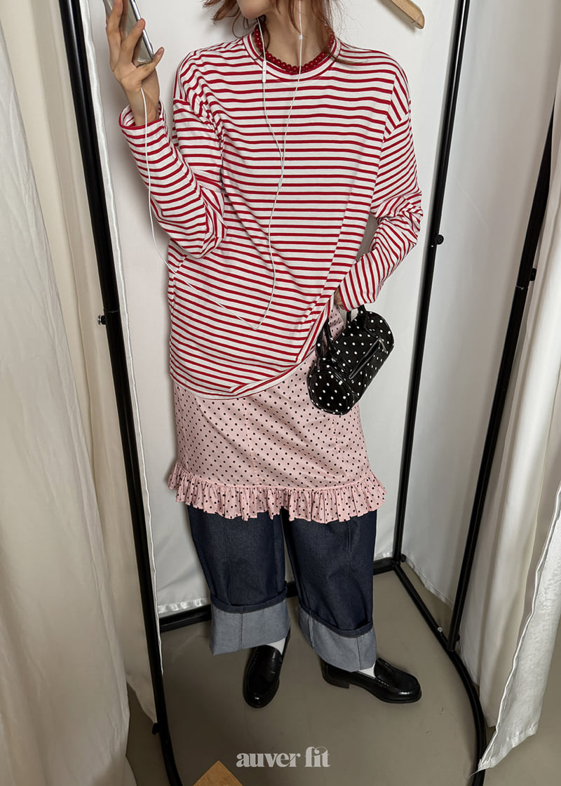 Auver_Fit - Korean Women Fashion - #shopsmall - Striped Long Sleeve Tee - 4