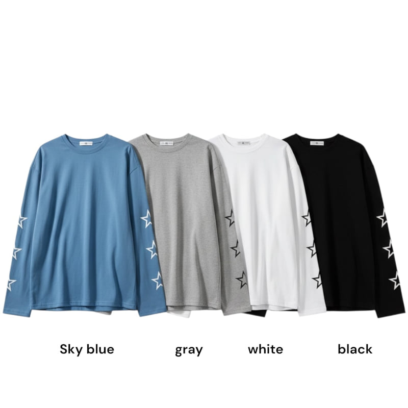 Auver_Fit - Korean Women Fashion - #thelittlethings - Star Long Sleeve Tee - 12