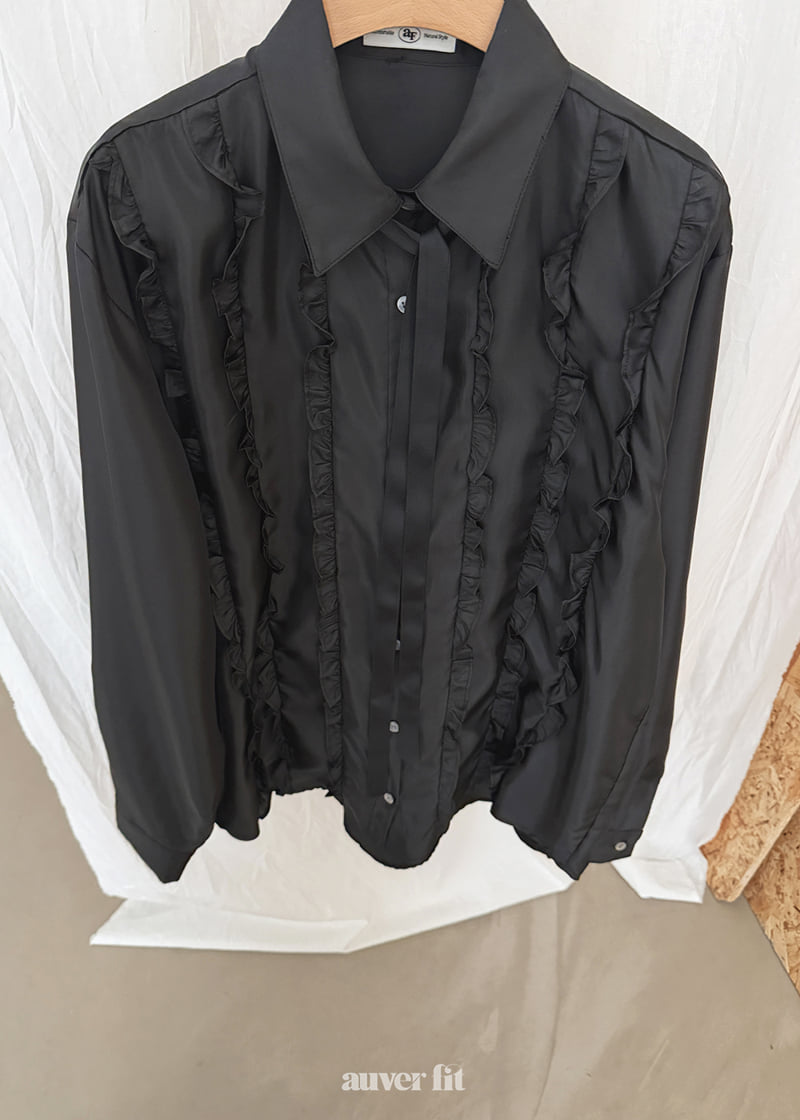 Auver_Fit - Korean Women Fashion - #momslook - Ribbon Frill Blouse - 4
